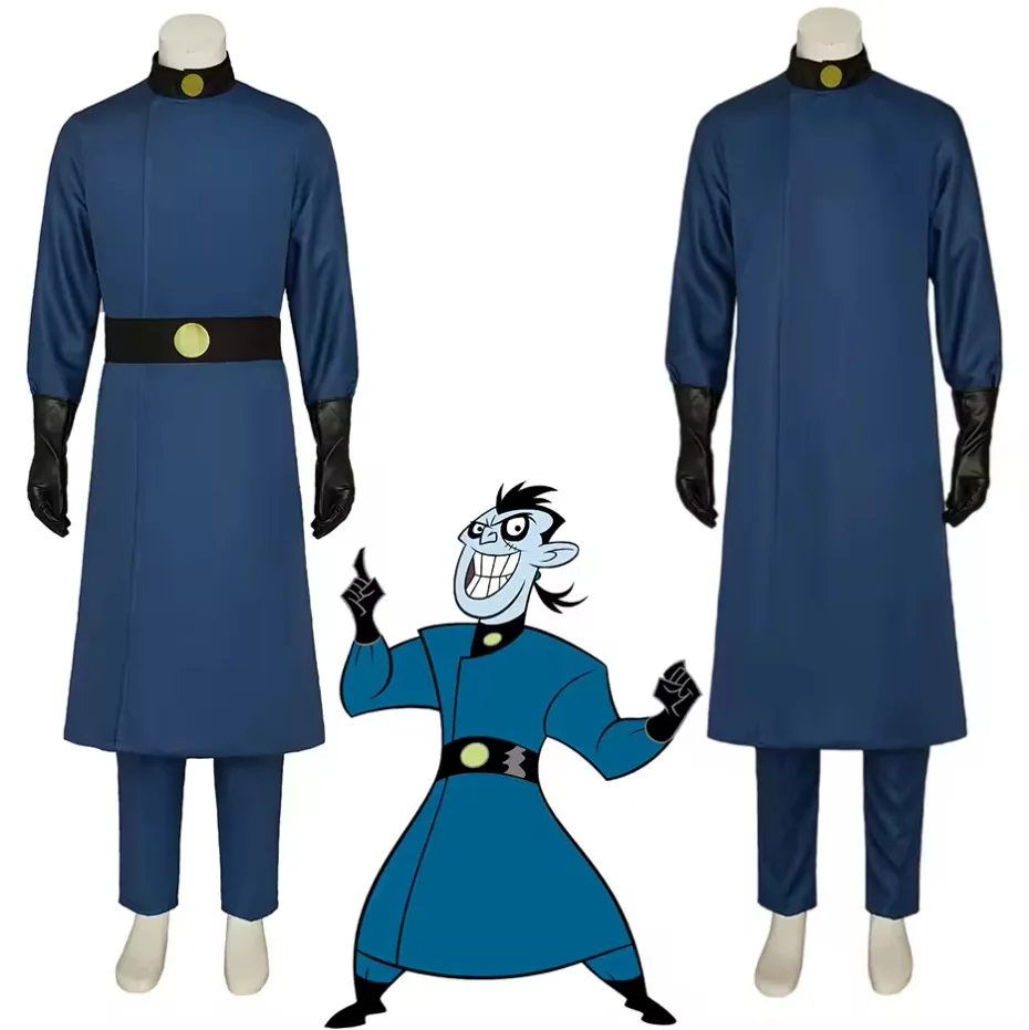 Kostum Dr. Drakken Seragam Biru Spicy Girl untuk Pesta Halloween, Pertunjukan Panggung, Cosplay Dr. Draken