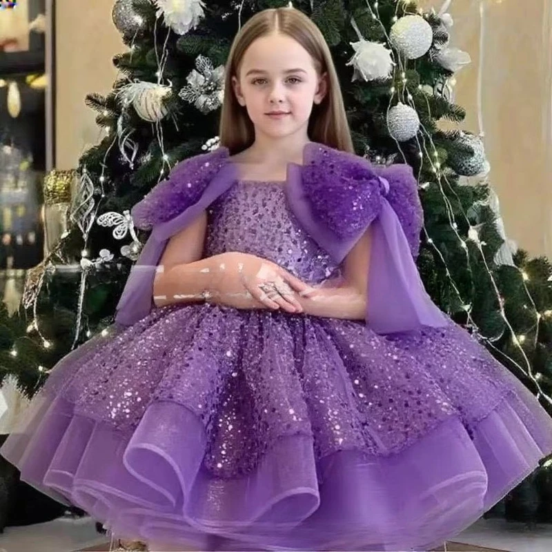

2026 Girls Pageant Party Dress Birthday Princess Gown Children Host Piano Performance Outfit Formal Celebration Attire Elegant