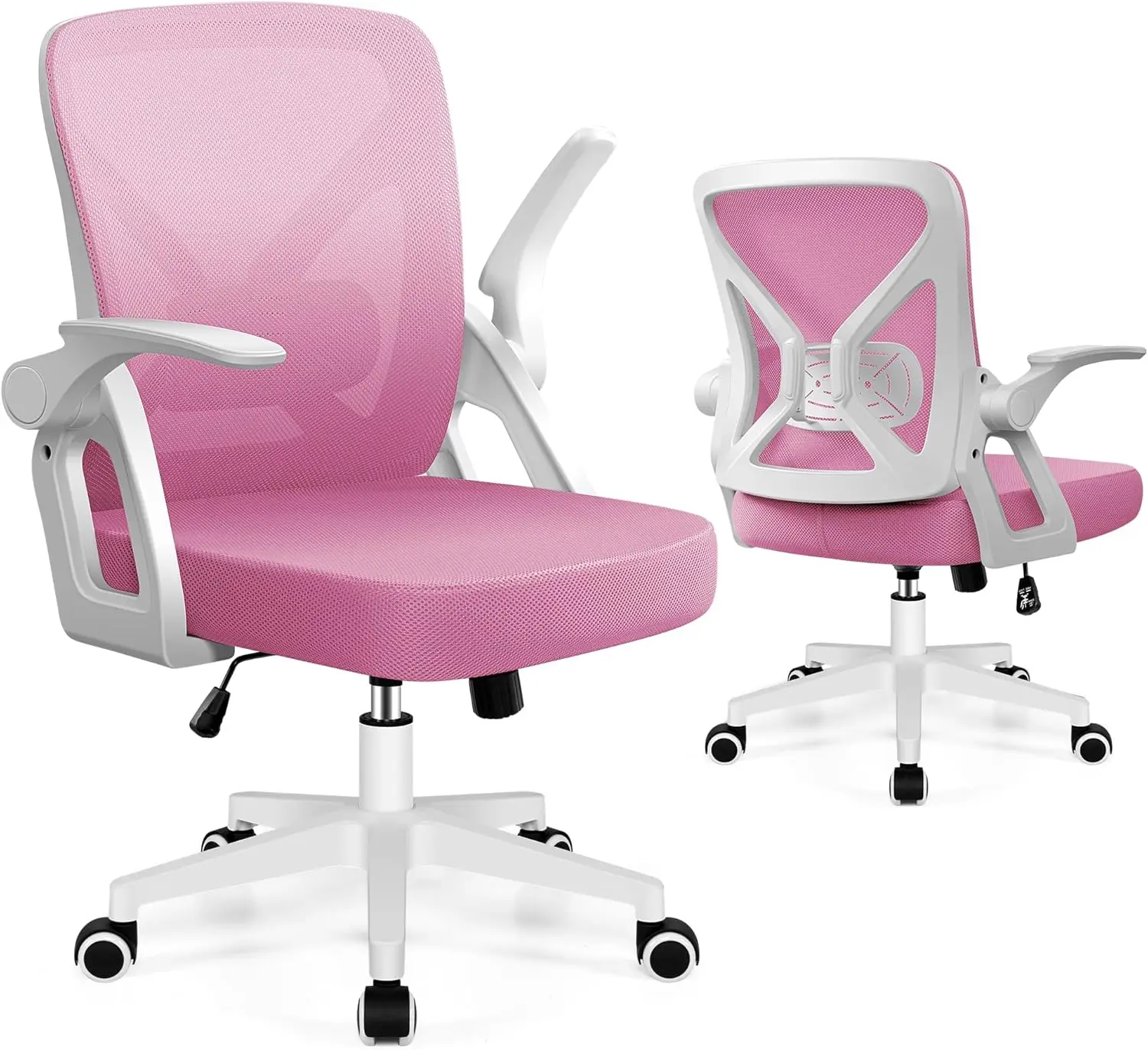 

Office Chair - Ergonomic Desk Chair Breathable Mesh Task Chair With Wheels And Lumbar Support Home Desk Office Chair With Flip