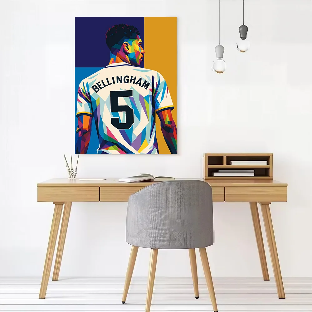 Jude Bellingham Colorful Portrait Poster Customizable Printed Canvas Painting for Pictures Wall Art Decoration Living Room Decor