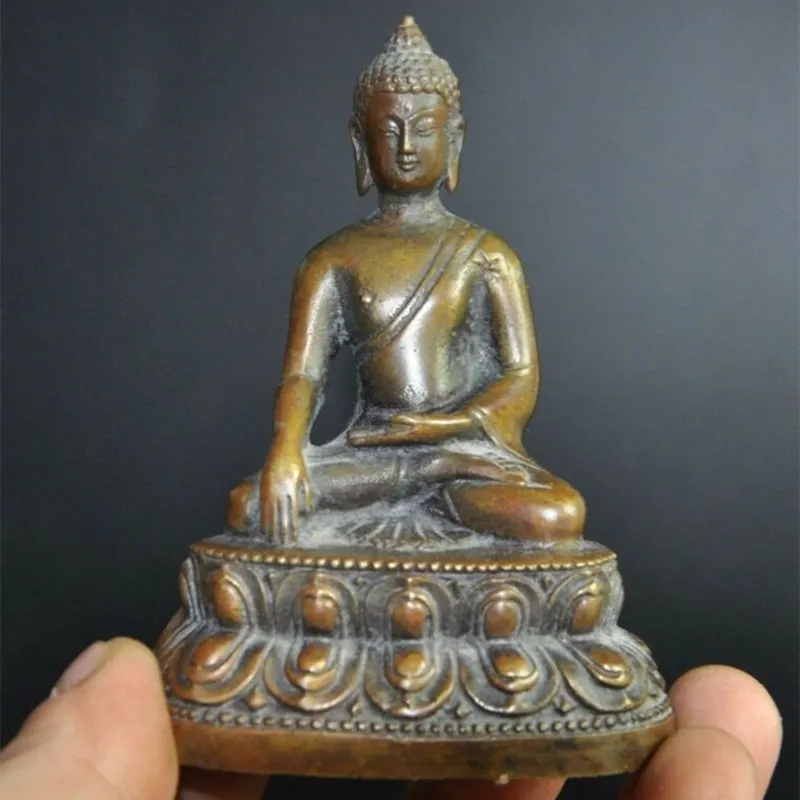 

Exquisite Old Tibet Buddhism Temple Bronze Amitayus Buddha Shakyamuni Statue Collection Ornaments Statues for Decoration