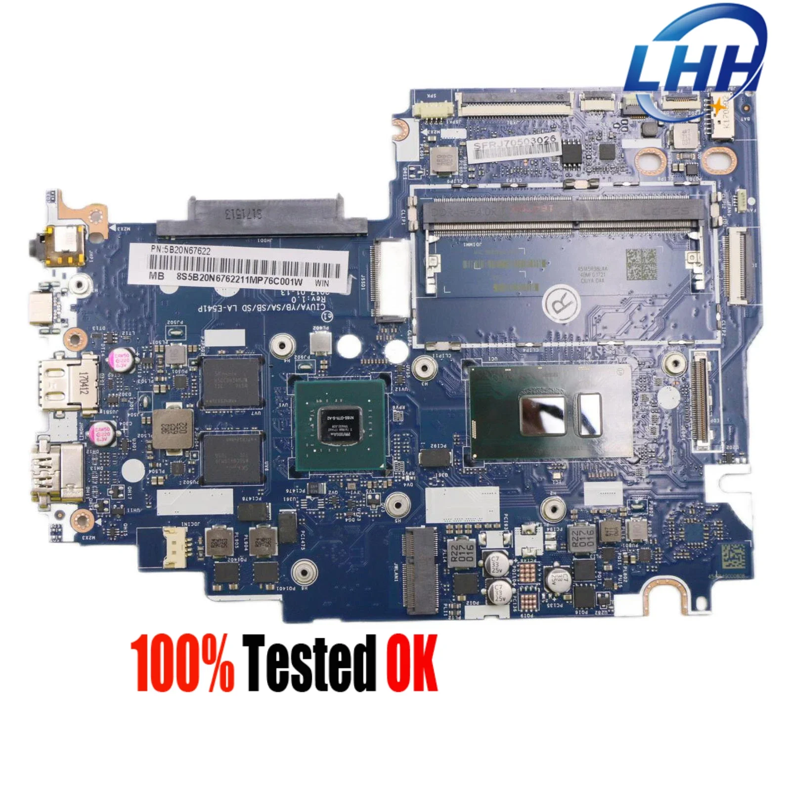 LA-E541P Mainboard  for Lenovo Yoga 520-14IKB Ideapad Flex 5-1470 Laptop  Motherboard 5B20N67622 CPU I7-7500U DIS Tested OK.