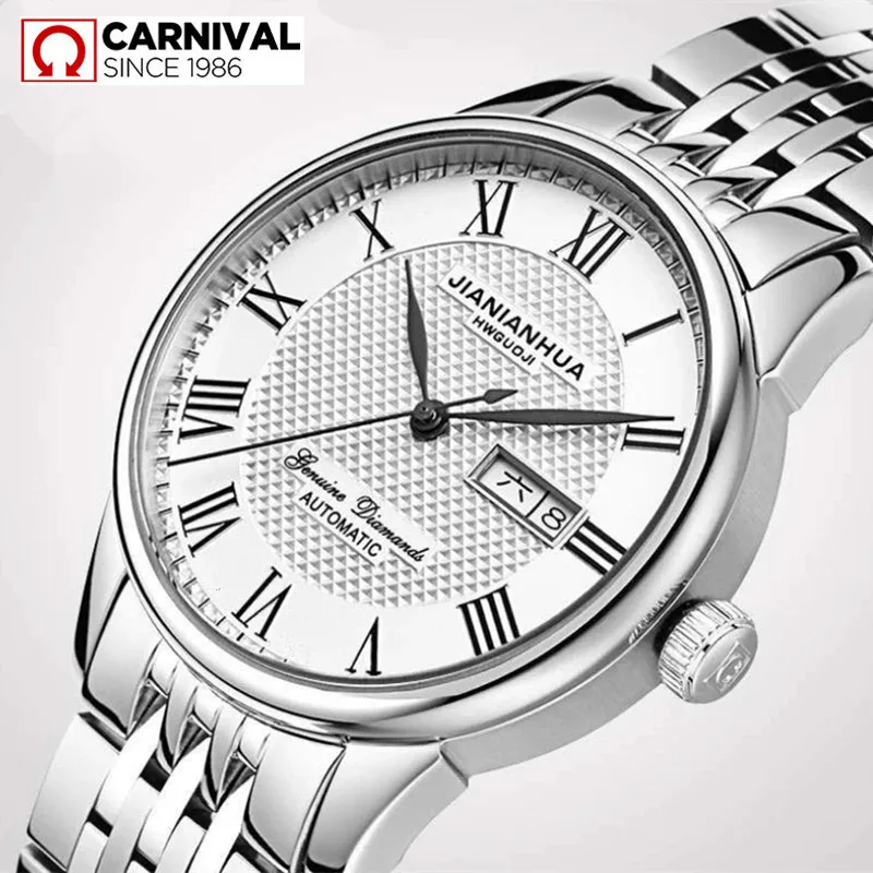 

Montres Hommes CARNIVAL брендовые мужские часы, роскошные автоматические часы, механические наручные часы, водонепроницаемые для мужчин, Reloj Hombre