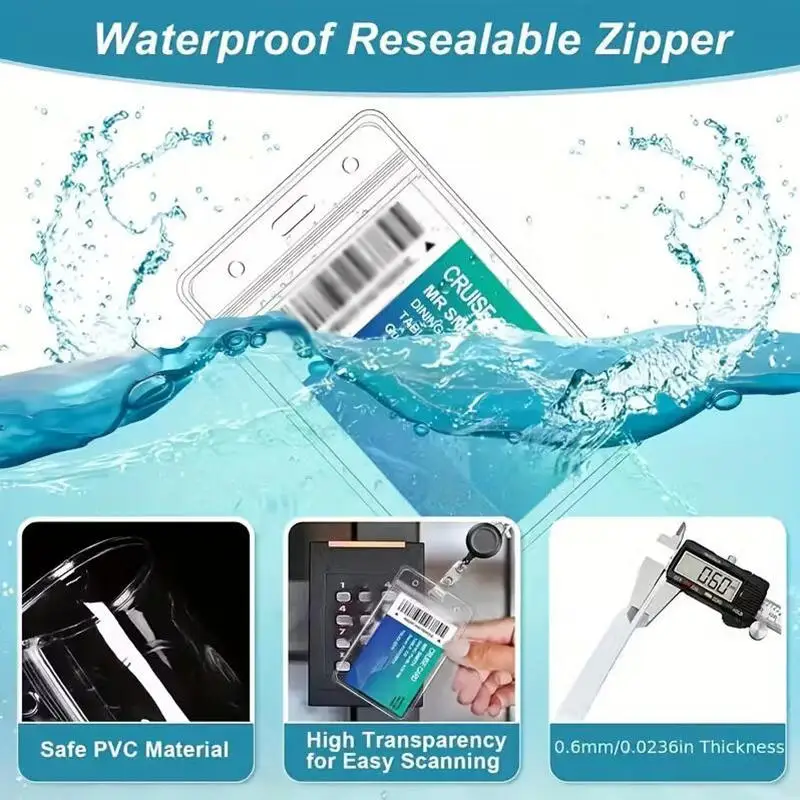 Retractable ID Employee Card Sleeve Hanging Rope Easy To Pull Buckle Replaceable Horizontal Vertical Cards Business Badge Sleeve