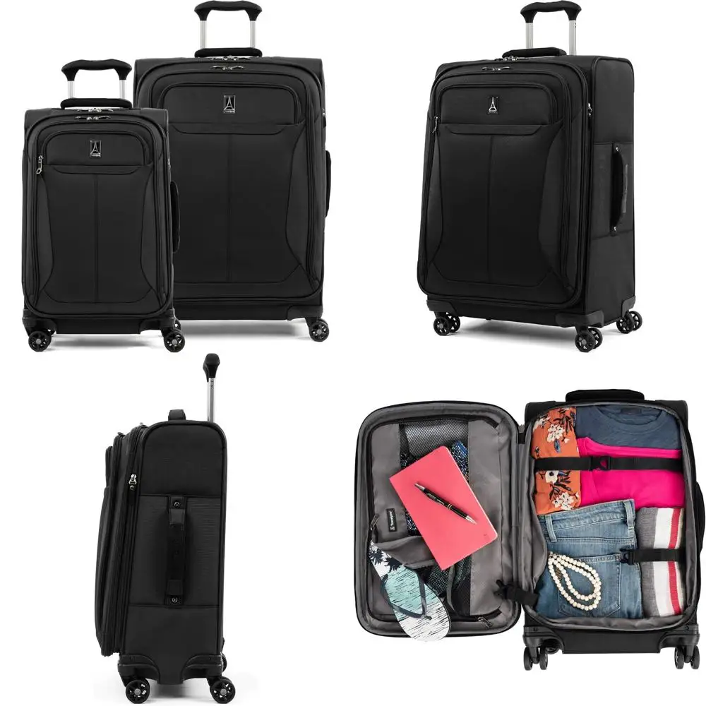 مجموعة أمتعة دوارة خفيفة الوزن وقابلة للتوسيع، قطعتين، 21 حقيبة حمل و25 حقيبة متوسطة الحجم، حقيبة جانبية ناعمة للسفر #1