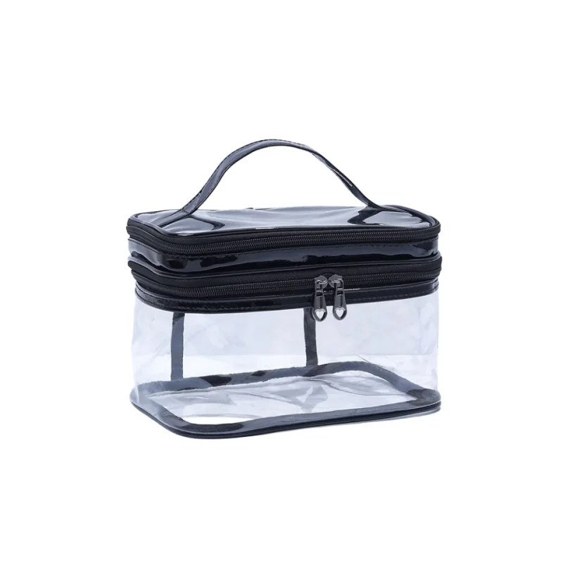 Korean transparent makeup bag Large capacity dry and wet separation waterproof toiletry bag Portable travel cosmetics storage ba