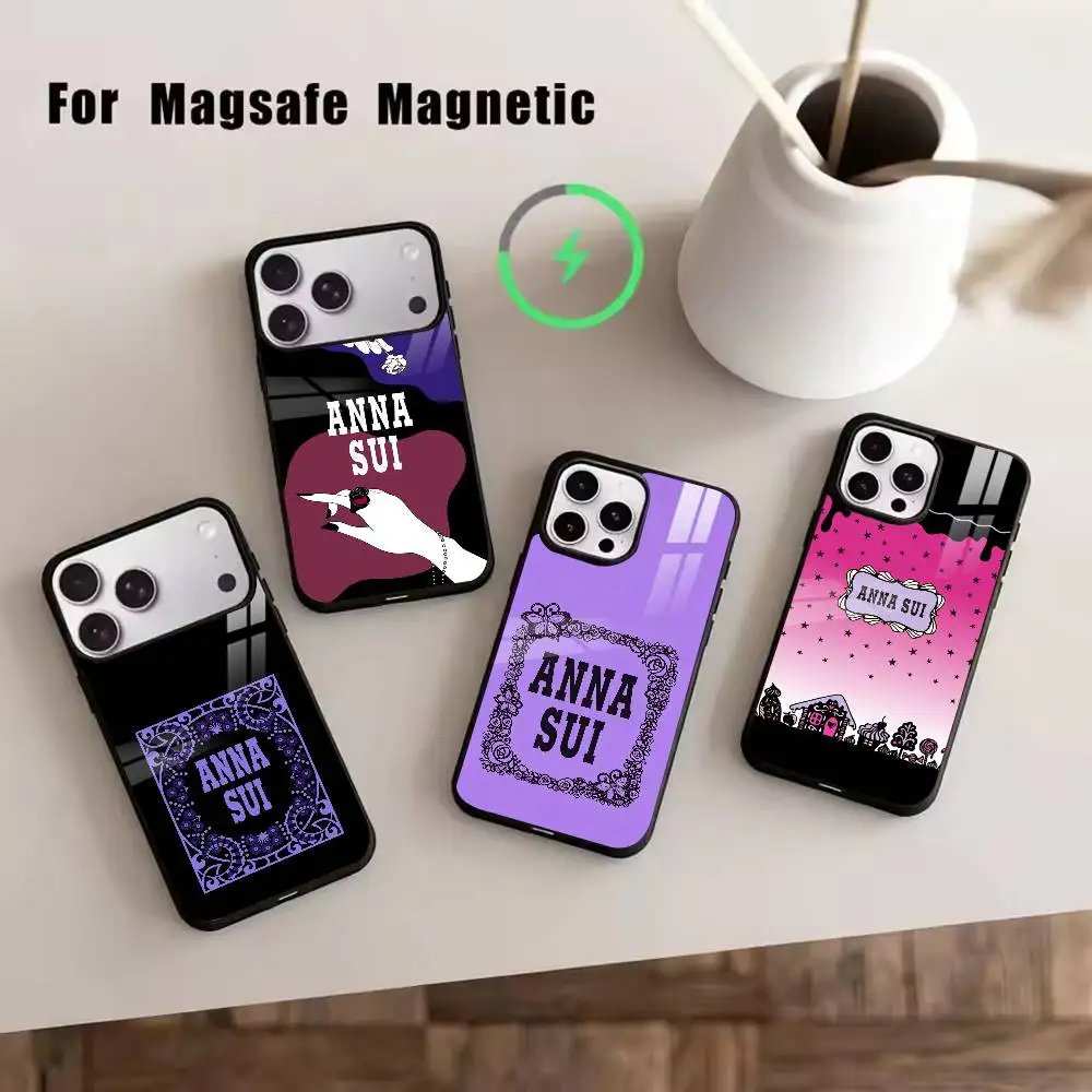 

Brand A-ANNA SUI-S Phone Case For Magsafe Wireless Charging For iPhone17,16,15,14,13,12,11 Plus,Pro Magnetic