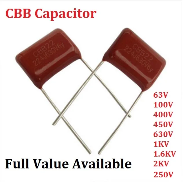 10pcs CBB 630V 102J 222J 472J 332J 103J 153J 223J 333J 473J 683J 104J 154J 224J 334J 474J 564J 684J 824J 105J 155J 205J 225J 335