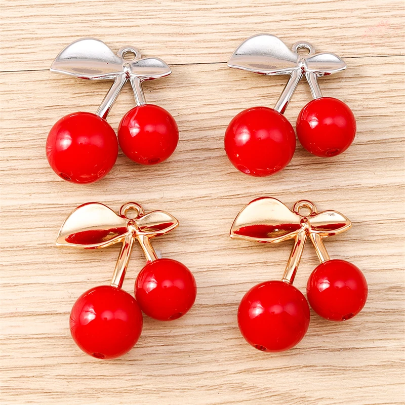 5 Stück gemischte süße Metall-Obst-Kirsch-Anhänger für Ohrhänger, Halsketten, Armbänder, DIY-Bastelarbeiten, Schmuckherstellung, Zubehör – Detail 14