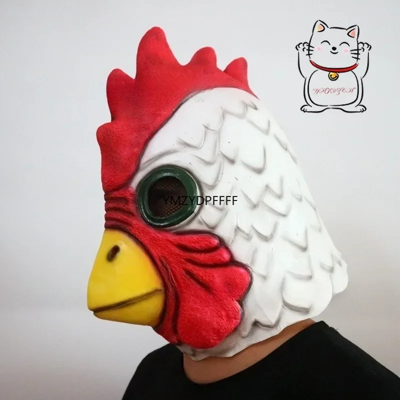 ميامي الأبيض الديك لعبة الملحقات الخط الساخن مجنون الدجاج قناع يوم كذبة أبريل زي حزب الحيوان رئيس تأثيري الملحقات