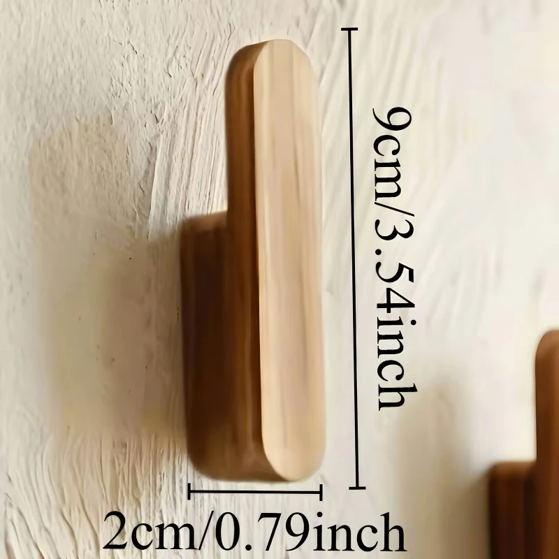 4pc Rustic Wooden Wall Hook for Doorway Bedroom Bathroom Coat and Hat Rack Home Decor Organizer Mother's Day Gift