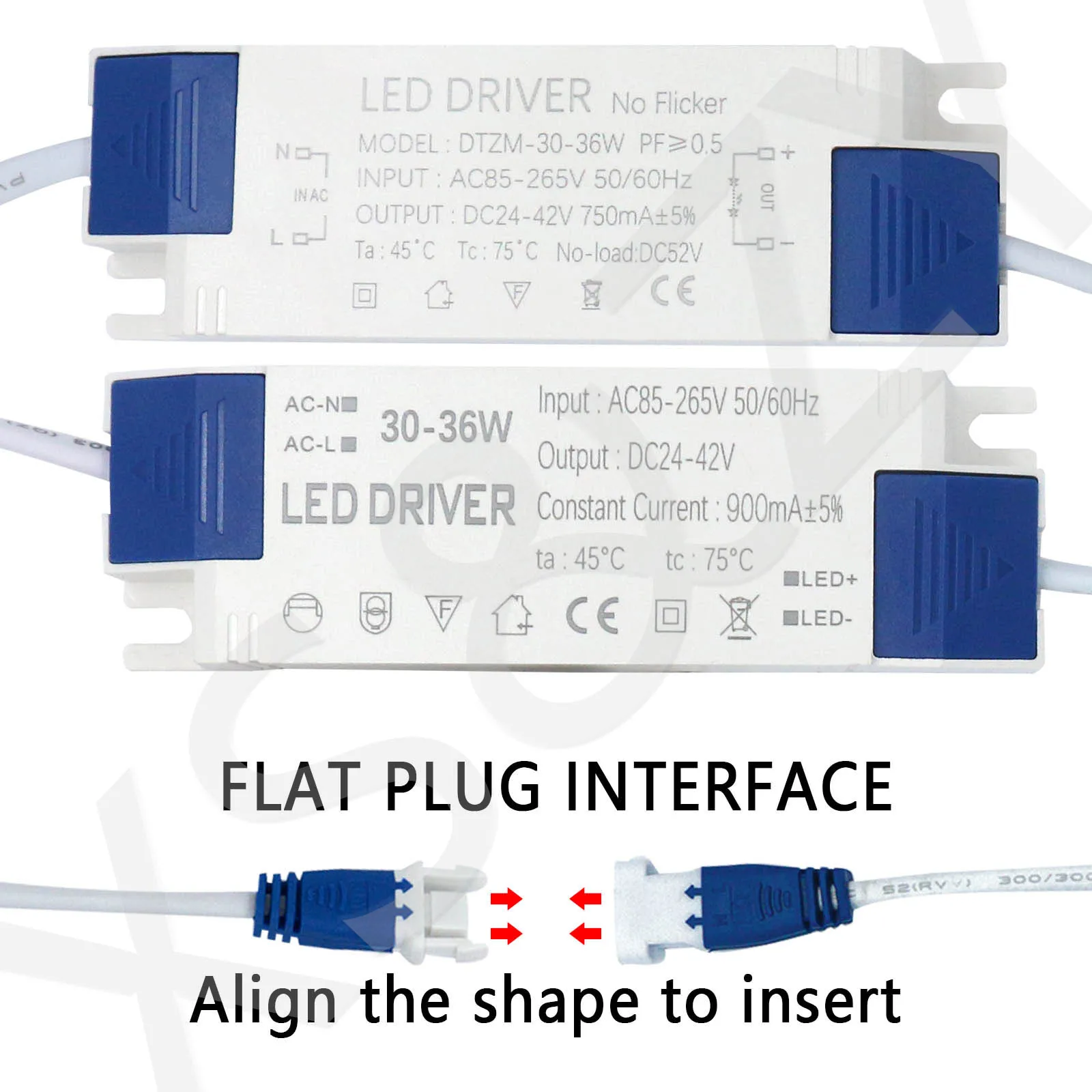 30-36W 750mA 900mA  LED Power Supply DC24-42V LED Driver Adapter AC110V 220V Lighting Transformer For LED Panel Light  Downlight