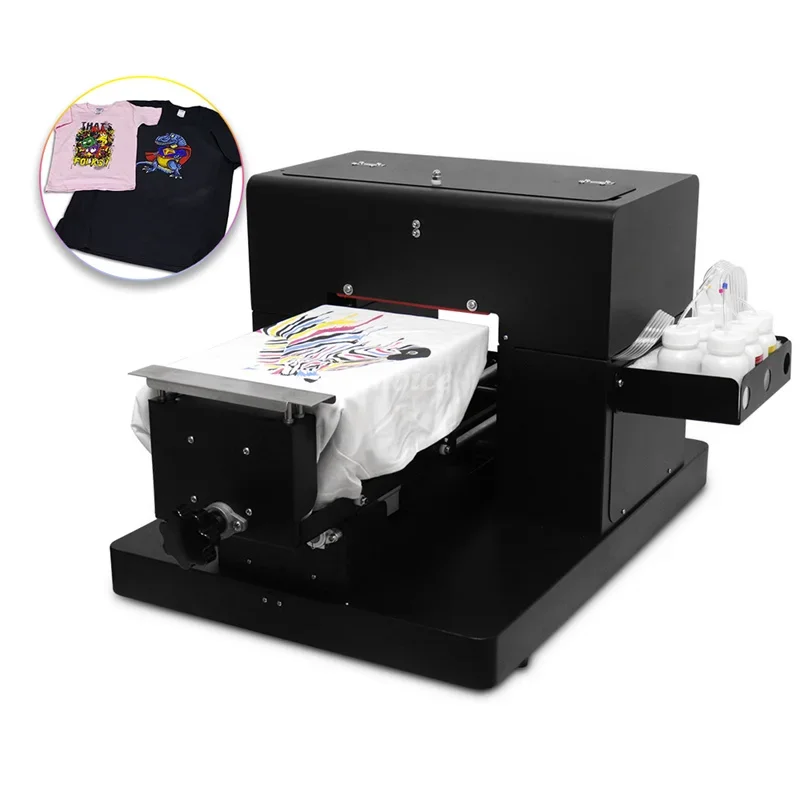 

High Quality DTG Printer A4 Size 6 Colors Garment T-Shirt Flatbed Printing Machine Automatic A4 Flatbed Printer T Shirt Printer