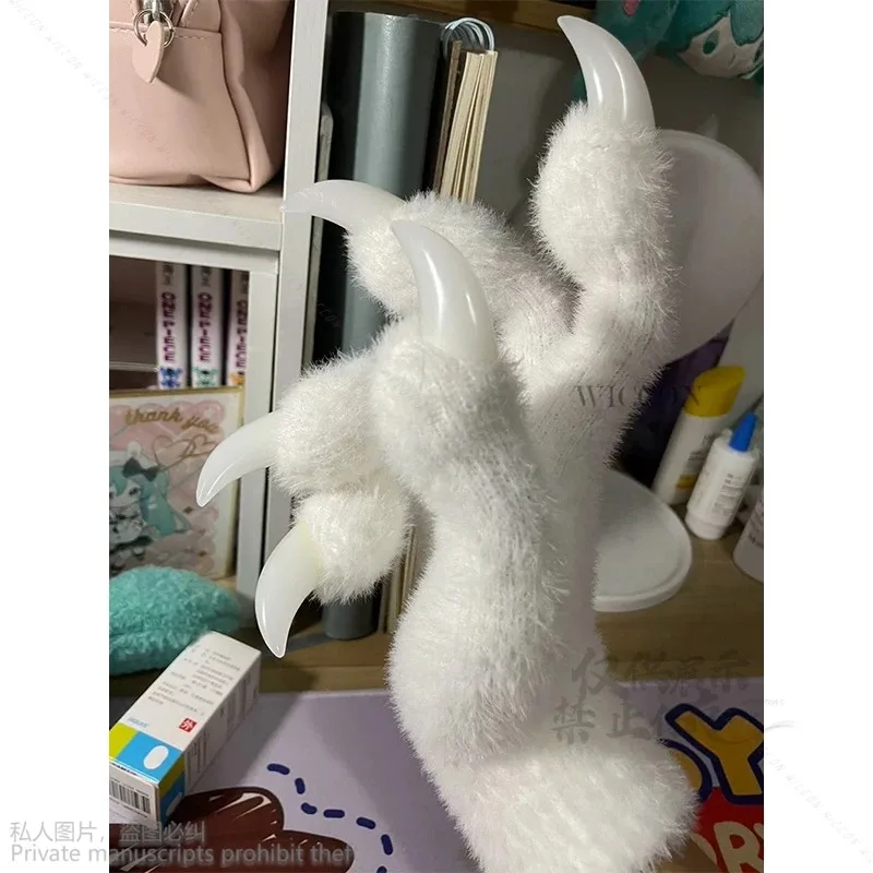 CyAnime زوج الذئب الكلب الثعالب Kigurumi باو مخلب قفازات زي اكسسوارات تأثيري الحيوان فروي كامل فنجر هالوين Fursuit Adu
