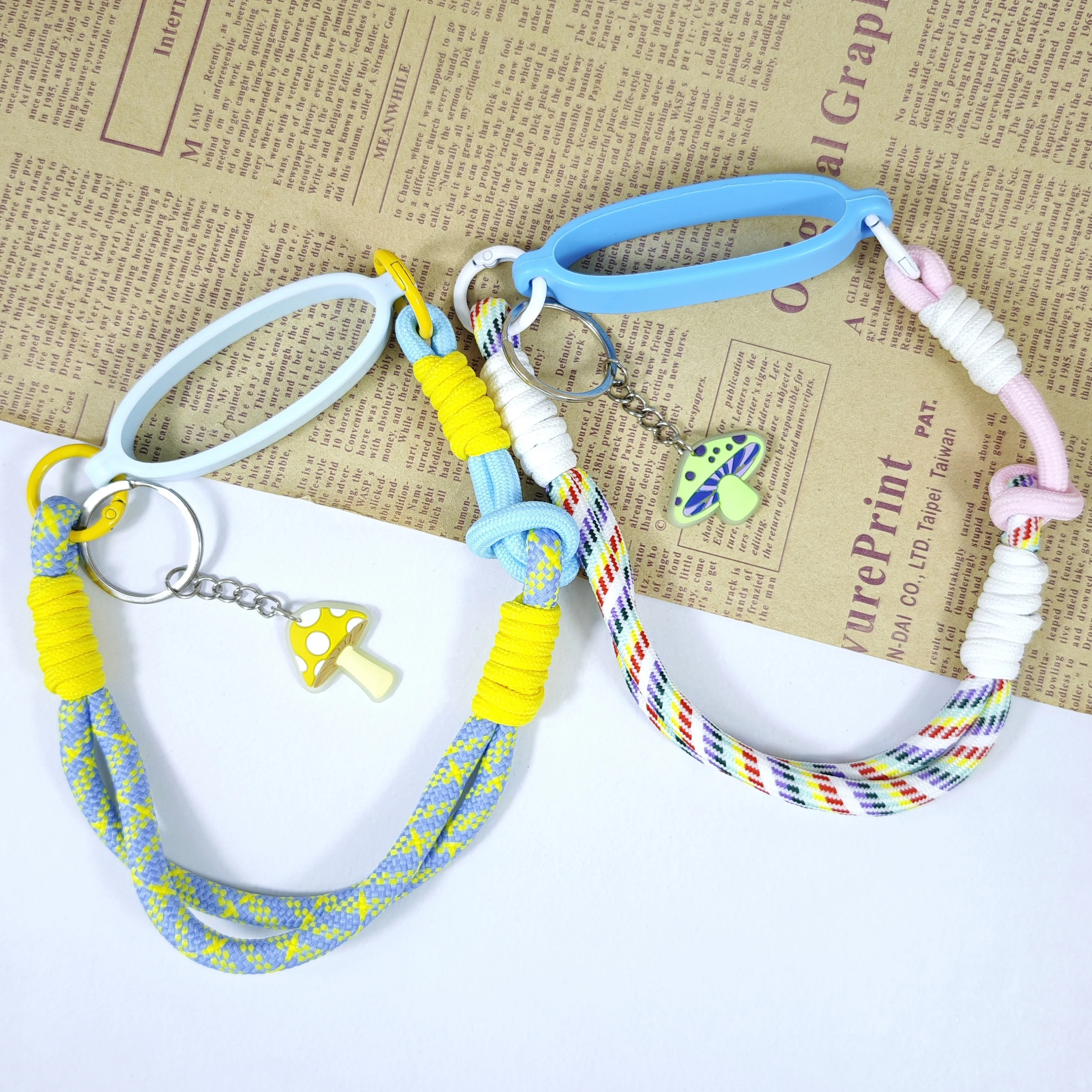 Cute Mushroom Pearl Pendant Hand-Held Rope Cup Ring New Dopamine Accessory Trendy Cute Jewelry Gift for Her
