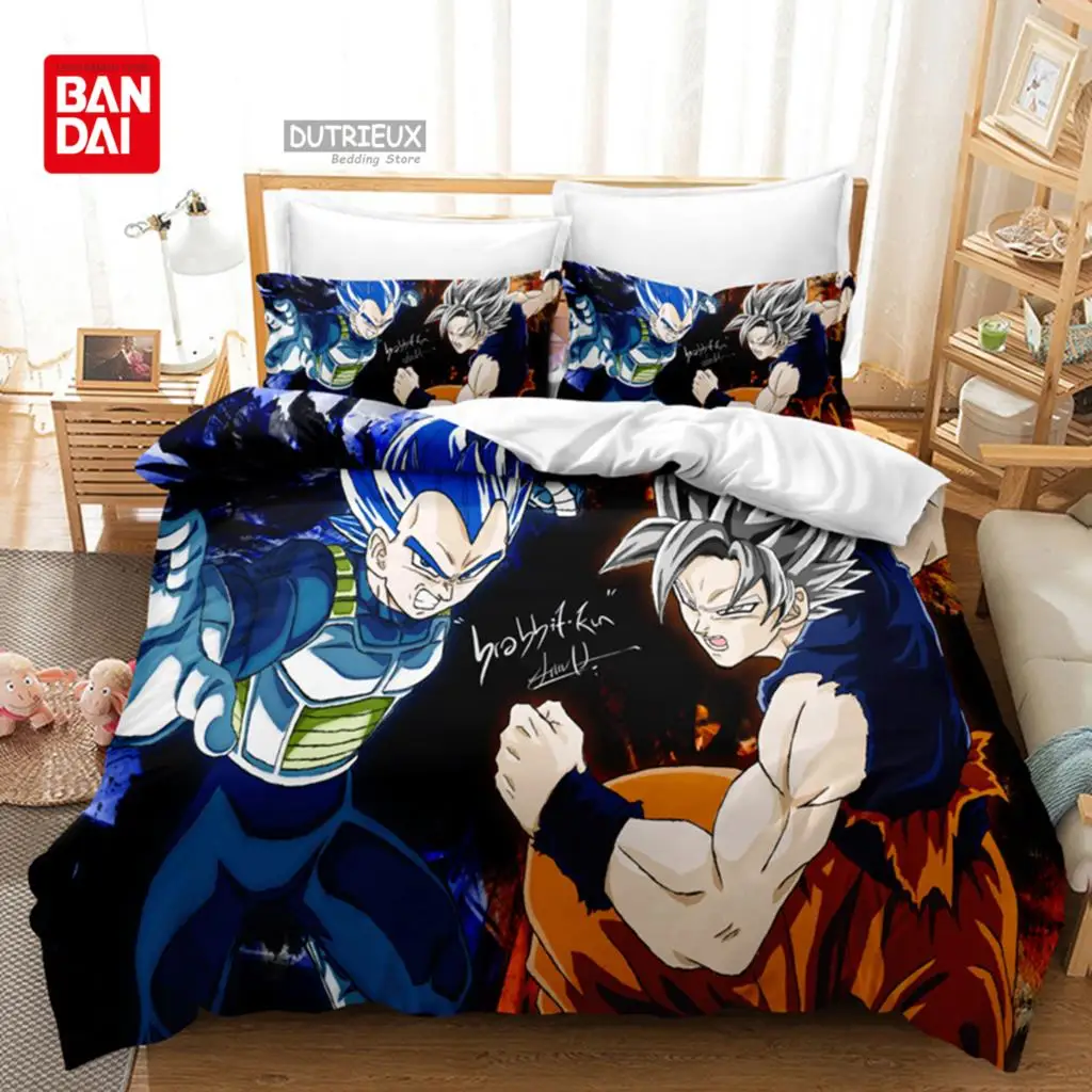 Dragon Ball Animação Conjunto de cama infantil, capa de edredão, fronha, solteiro, gêmeo, duplo, completo, rainha, king size, decoração do quarto, Goku