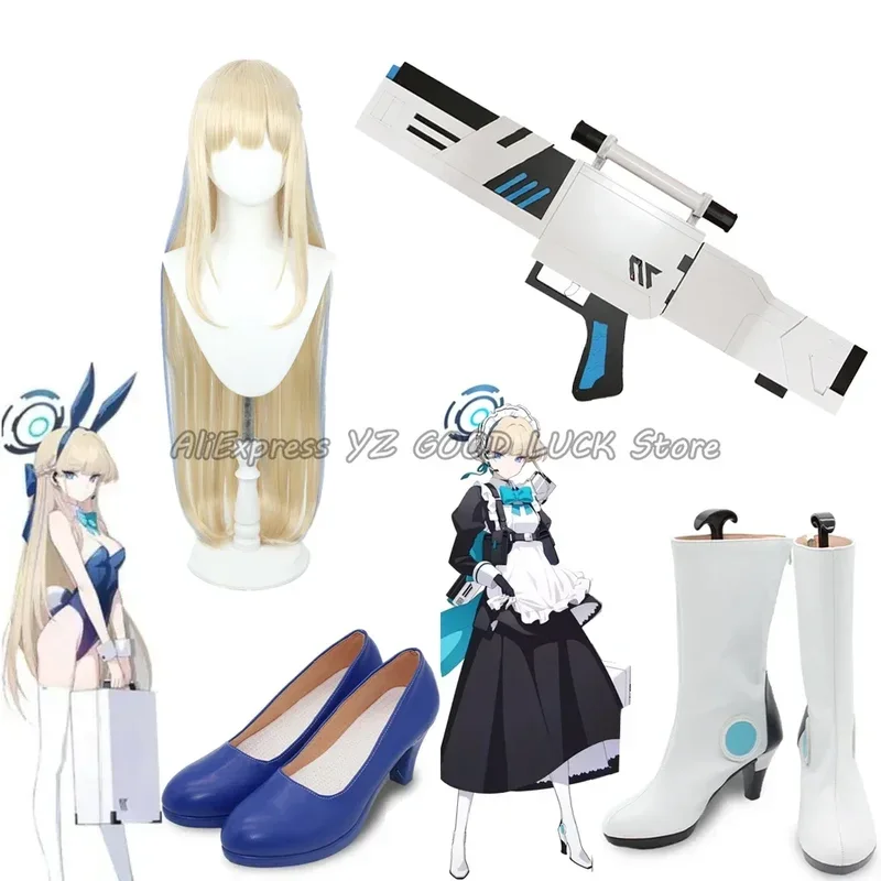 

FC6Anime Blue Archive Asuma Toki Cosplay Accessories Asuma Toki Headgear Women Wigs Hair Cos Shoes Boots Novelty Cosplay Co@FC8！