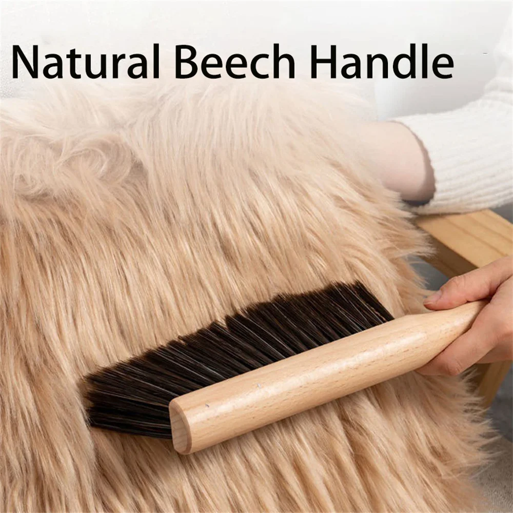 Natural Wood Bristles Brush Anti-static Desktop Bar Grinder Coffee Powder Cleaning Brushes Domestic Bed Sweeping Broom