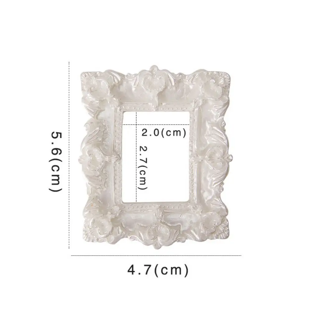 

Multi-purpose DIY Resin Photo Frame Rustic 3D Mini Mirror Props Miniature Mirror Small Model Jewelry Accessories