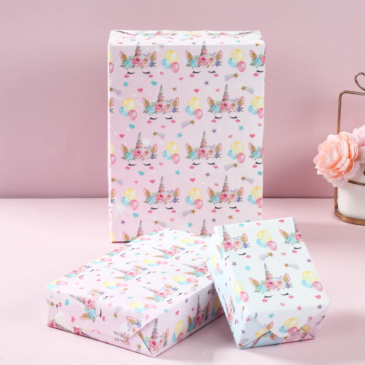 Unicorn DIY Gift Wrapping Paper 50 * 70cm Unicorn Children's Friends Holiday Gift Box Wrapping Paper Unicorn Party Decoration