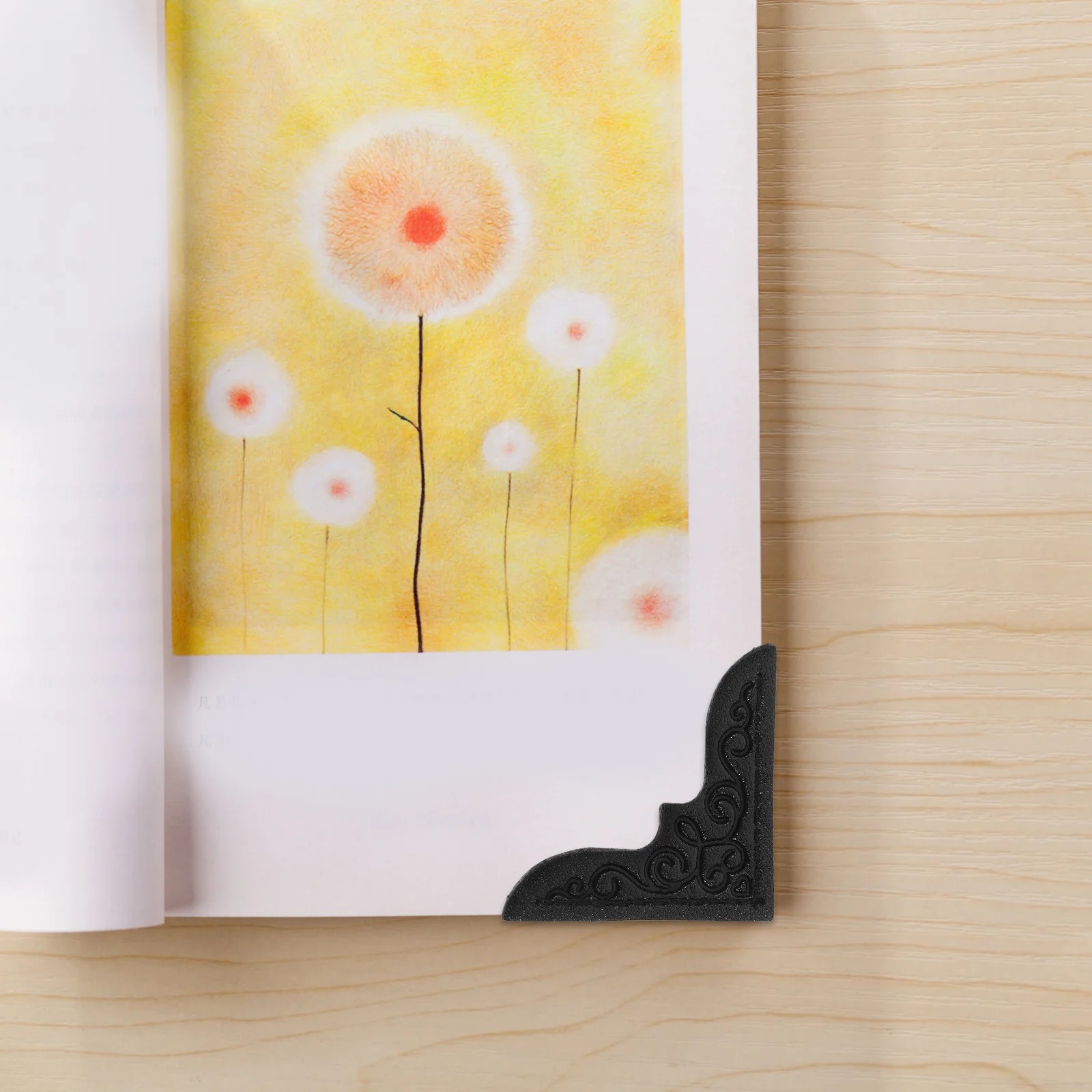 

4 Pcs Bookmark Reading Case Page Corner Protectors Album Portable Decorative Edge Pu Metal