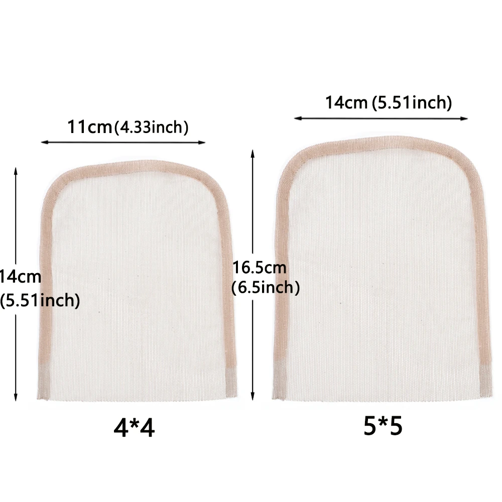 Human Hair Wig Making Sets:4pcs Ventilation Needle And 3pcs HD Swiss Lace Base Hairnet Transparent Brown Wig Cap Foudation