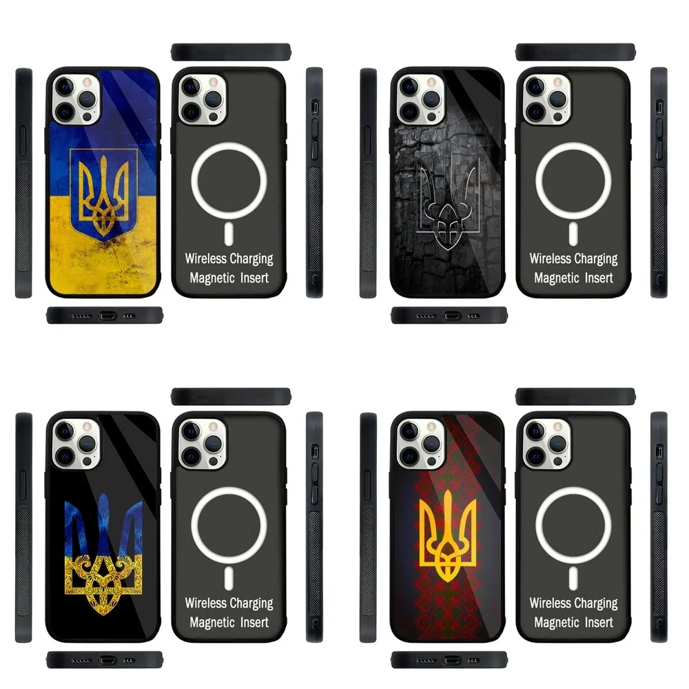 U-Ukraine Flag  Phone Case Strong Magnetic For IPhone 15,14,13,Pro,Max,Plus,11,12,Mini For Magsafe Wireless Charging