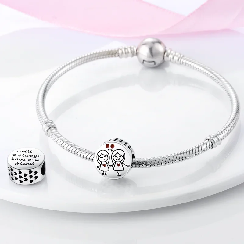 Circular Friendship Beads 925 Sterling Silver Original Charms Fit Original 925 Charms Bracelet Beads Jewelry Gifts for Women