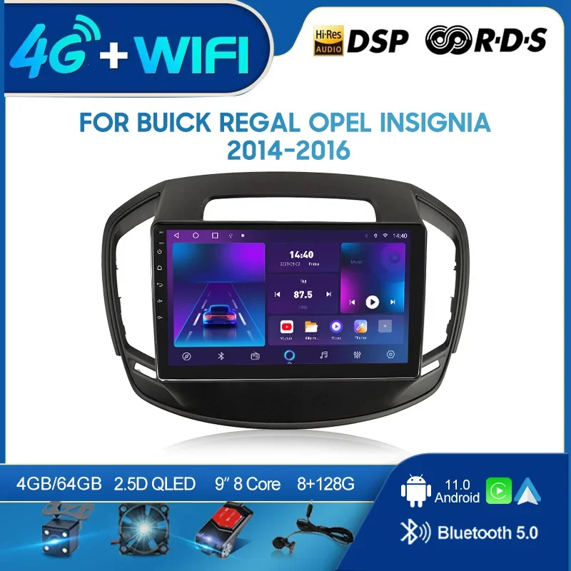 

QSZN FOR Buick Regal Opel Insignia 2014-2016 2 din Android 12.0 Car Radio Multimedia Video Player GPS Navigation 4G Carplay head