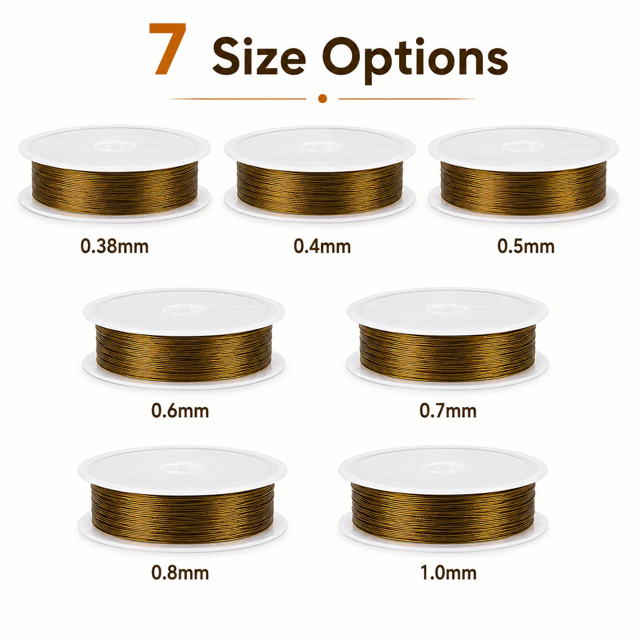 1 Roll Golden Flexible Copper Craft Wire 7 Sizes 0.38mm to 1.0mm For DIY Sculpture Floral Arrangement Handmade Art Craft Supplie