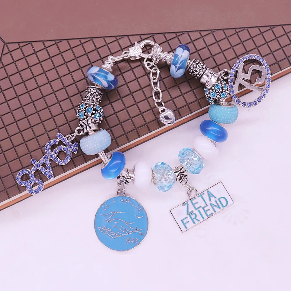 Anniversary Gifts Fashion 75 Yrs Zeta Friend Sorority 1948 Amicae ZA Bracelets With Extender