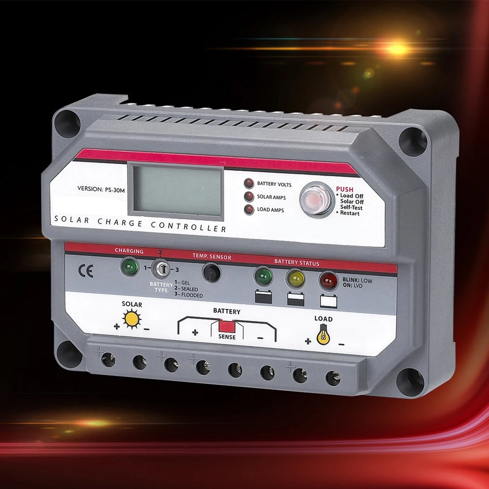 Affidabile controller solare PS30M con display LCD Controlli di ricarica intelligenti Opzioni di batterie gel/sigillate/interrate