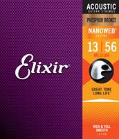 1Pcs for Elixir Strings Phosphor Bronze Acoustic Guitar Strings with NANOWEB Coating, Medium (.013-.056) - 16102