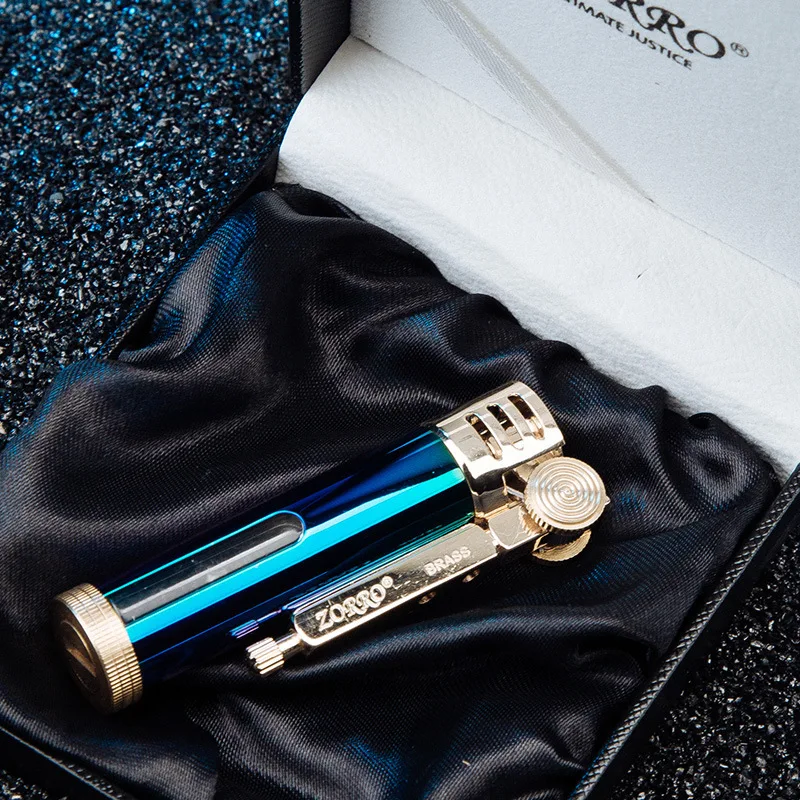 

ZORRO Brass Kerosenes Lighter Windproof Retro Design with Grinding Wheel Transparent Oil Tank Portable Outdoor Ignition Tool