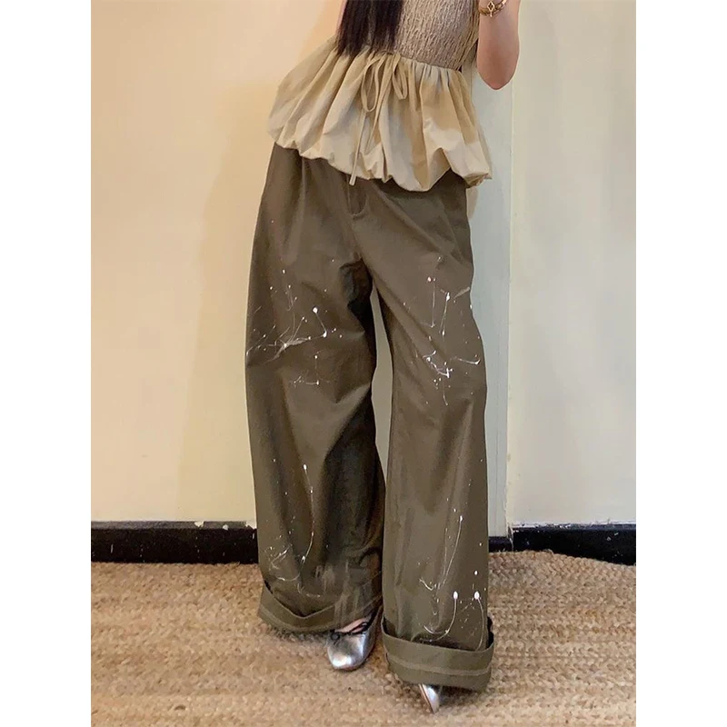 

Женские кофейные джинсы с высокой талией, винтажные прямые летние классические джинсовые брюки Y2K, уличная одежда, американские широкие мешковатые джинсовые брюки