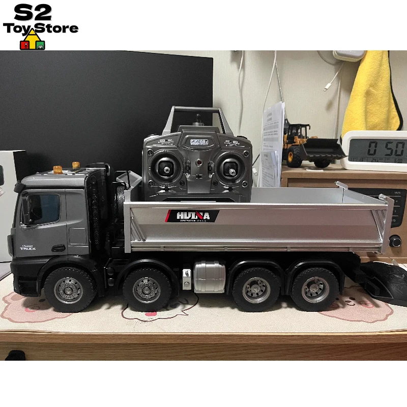 1:14スケール HuiNa 1537 合金製 RC ダンプトラックミキサー フルプロポーショナルコントロール搭載 重機模型 ギフト