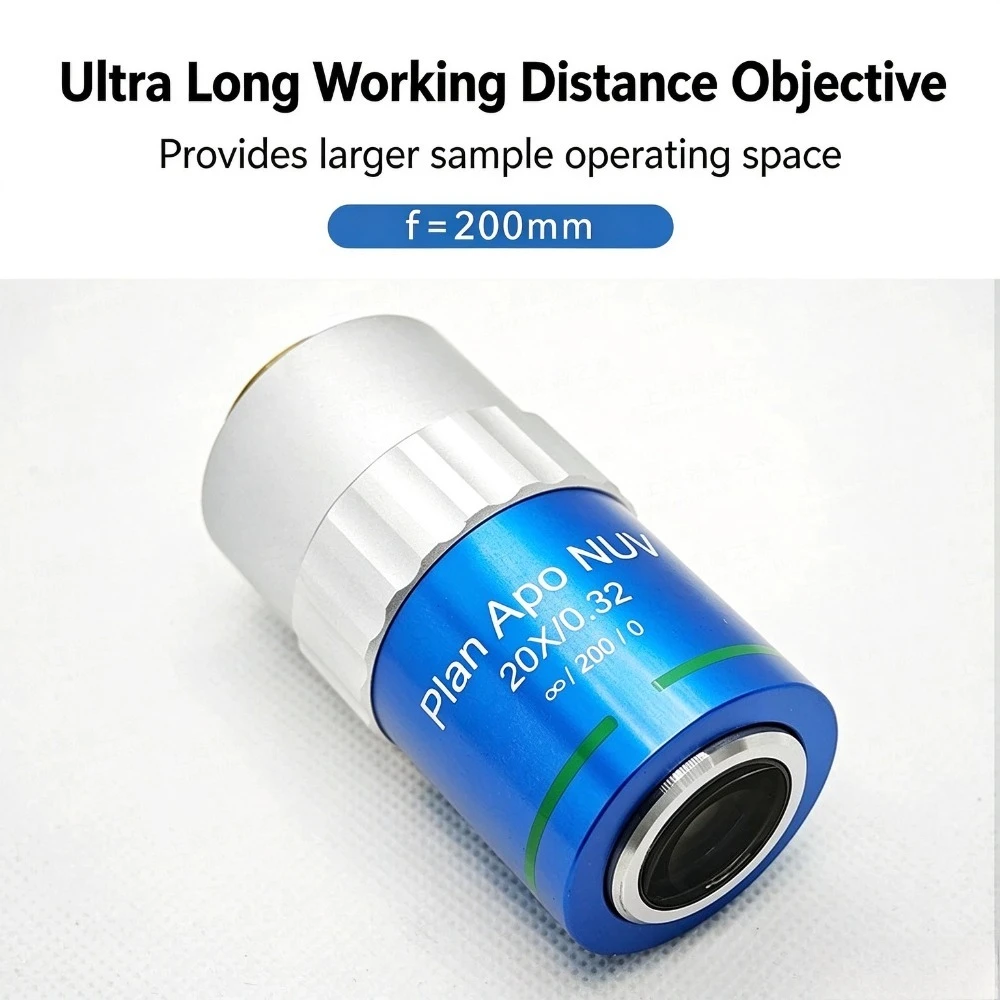 Plan APO NUV 20X Infinity Corrected Metallurgical Microscope Objective 95mm Parfocal M26 Thread Replacement for Mitutoyo