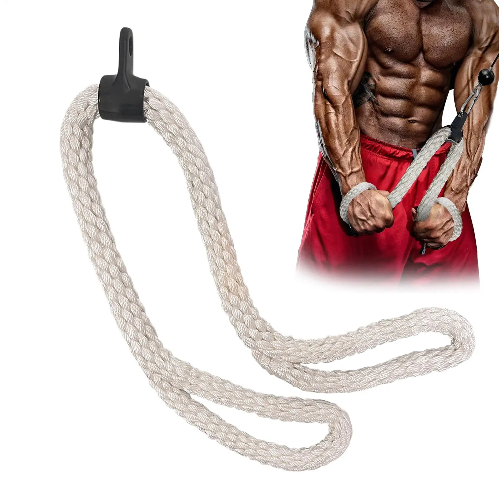 Cuerda para tríceps, Cable antideslizante para fortalecimiento muscular del antebrazo, equipo de entrenamiento, accesorio de cuerda para máquina de Cable para el hogar