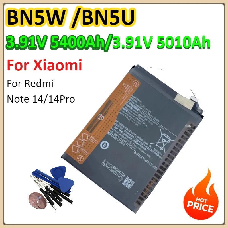 

BN5W BN5U for Xiaomi Redmi Note 14 14Pro Replaceable Mobile Phone Lithium Battery