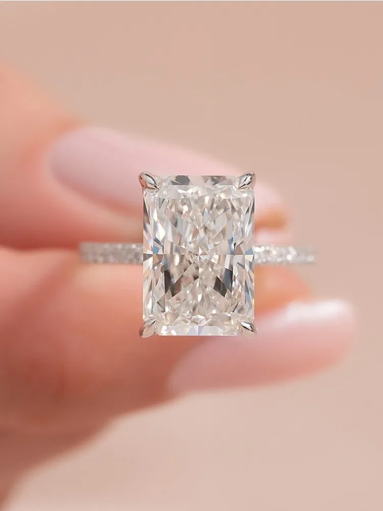 DWJ 2-5CT Wunderschöner rechteckiger Zirkonring aus 925er Sterlingsilber für Frauen, Jahrestag, Hochzeit, luxuriöser, hochwertiger edler Schmuck