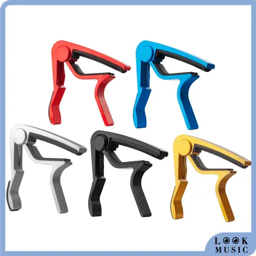 Capo de guitarra nueva, abrazadera de cambio rápido plateada, llave acústica clásica para ajuste de tono para guitarra acústica eléctrica, capó de ukelele