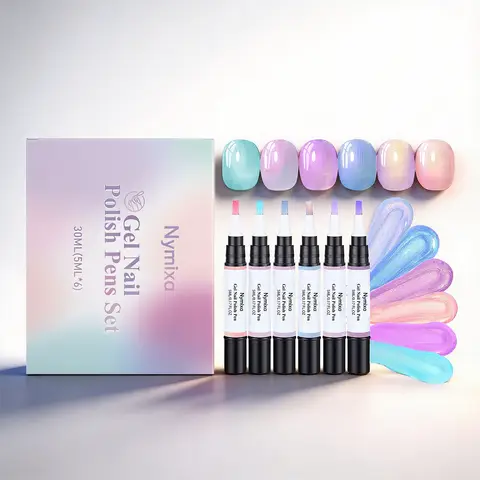 Ensemble de stylos à vernis à ongles en gel 3 en 1, multicolores, sans base ni couche de finition, séchage rapide, longue durée, facile à faire soi-même pour les débutants, manucure à domicile