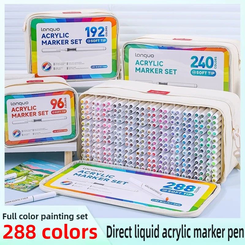

LANGUO 288/9 цветов прямые жидкие акриловые ручки кисть цветной маркер для рисования DIY школьные художественные принадлежности канцелярские принадлежности