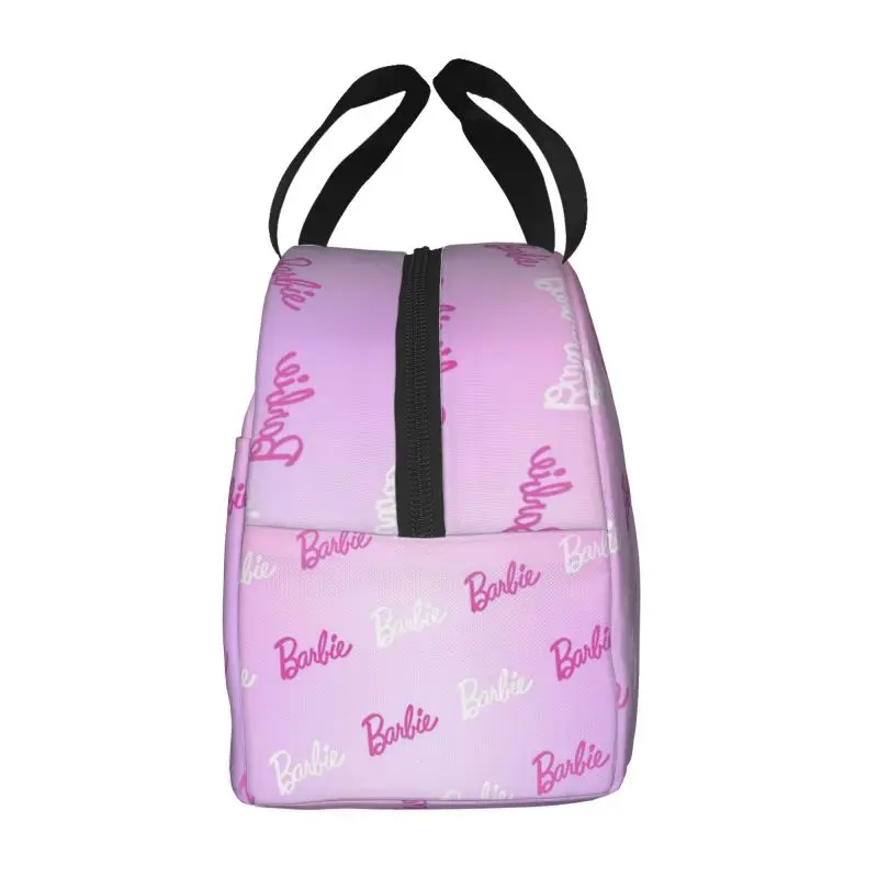 Custom Barbies Logo Lunch Bag Women Cooler Warm Insulated Lunch Box for Kids School Children