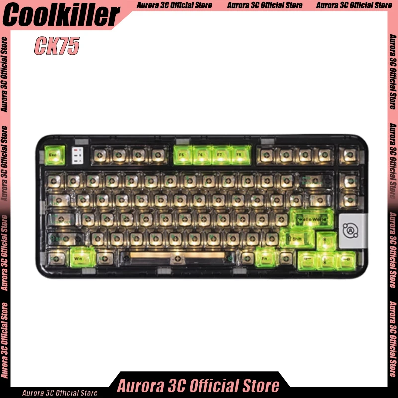 Coolkiller Ck75 Mechanical Keyboards 3 Mode Super Code Farmer Transparent Bluetooth Wireless Keyboards Custom Gaming Keyboard