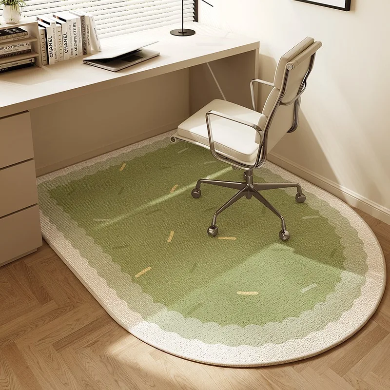 VIKAMA Bedroom Study Carpet Coat Room Makeup Table European Arch-shaped Computer Slide Chair Foot Pad Home Decoration