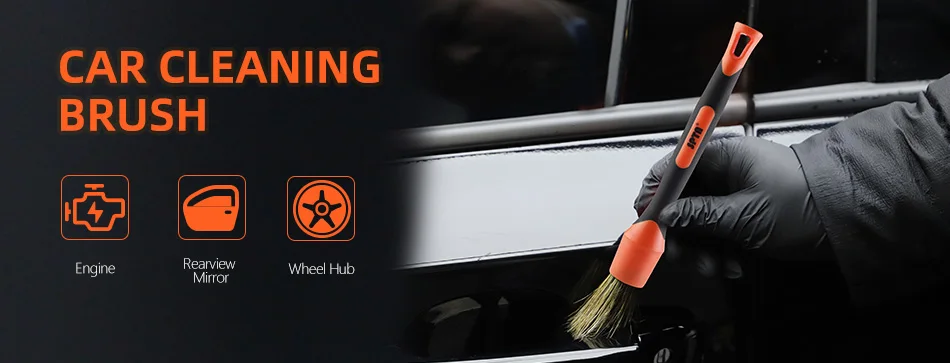 SPTA 5 Teile/satz Gemischt Haar Auto Detaillierung Abnehmbare Kopf Pinsel für Rad Air Dashboard Outlet Auto Reinigung Zubehör – Detail 1