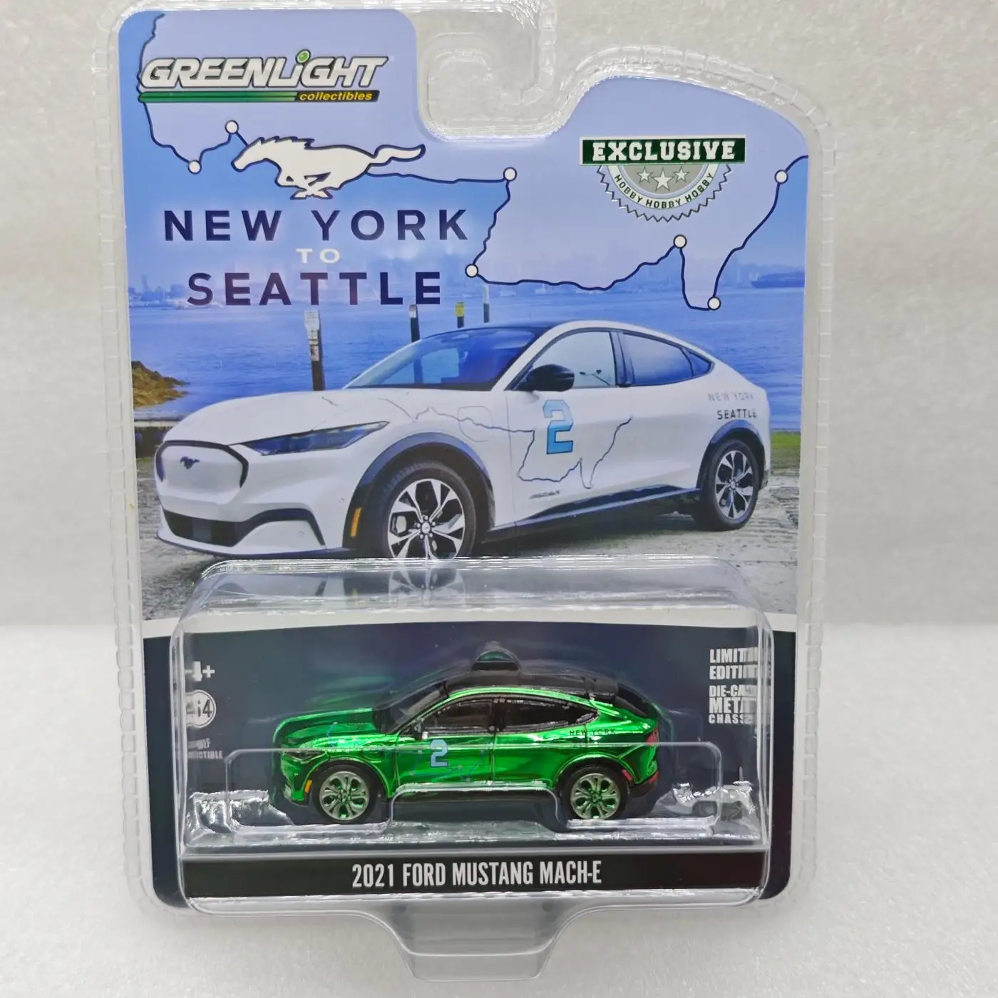 

GreenLight 1:64 2021, модель автомобиля из сплава Ford Mustang Mach-E, коллекция украшений, игрушка