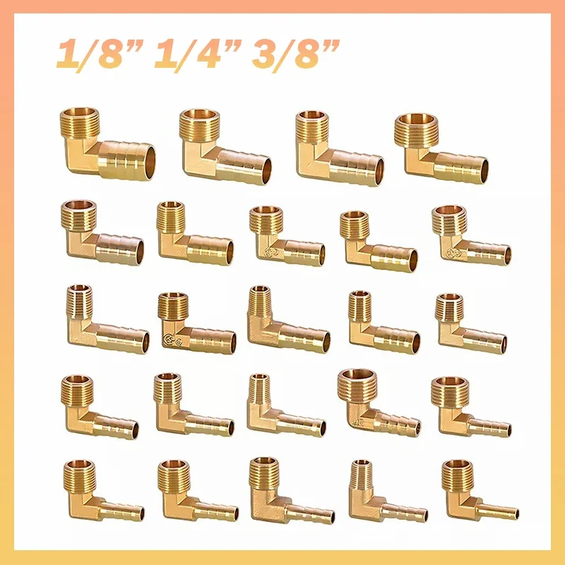 1/8” 1/4” 3/8” Messing Pijpfitting BSP Mannelijke 90 Graden Elleboog Barb Slang Staart Connector Brandstof Water Gas Slang 6/8/10/12/14/16mm