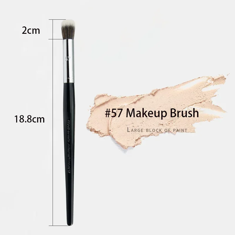 # 57 Concealer Lidschattenpinsel Highlight Gesichtskontur Make-up-Pinsel Faser Holzgriff Rougepinsel Professionelles Make-up-Tool